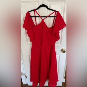 ASOS Red Off the Shoulder Dress Size 10 Tall